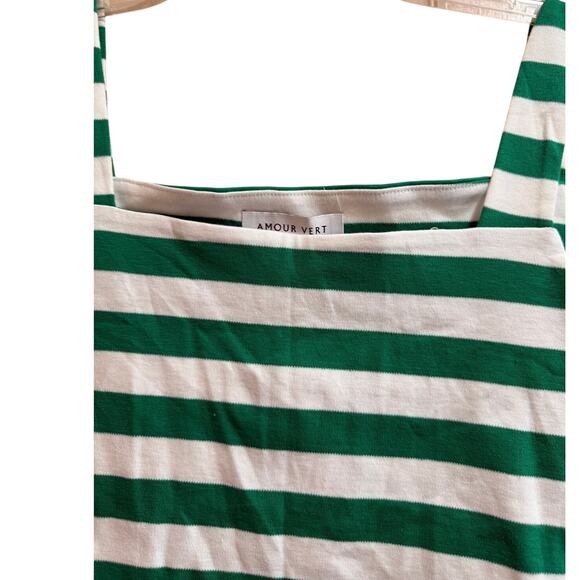 Amour Vert Green and White Striped Blouse - Picture 3 of 7